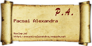 Pacsai Alexandra névjegykártya
